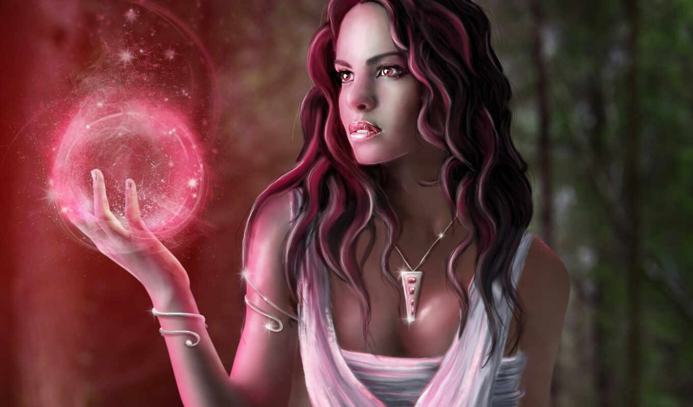 girl, art, picture, picture, magic, ball, sphere, with the button, mice, jenny, laatsch