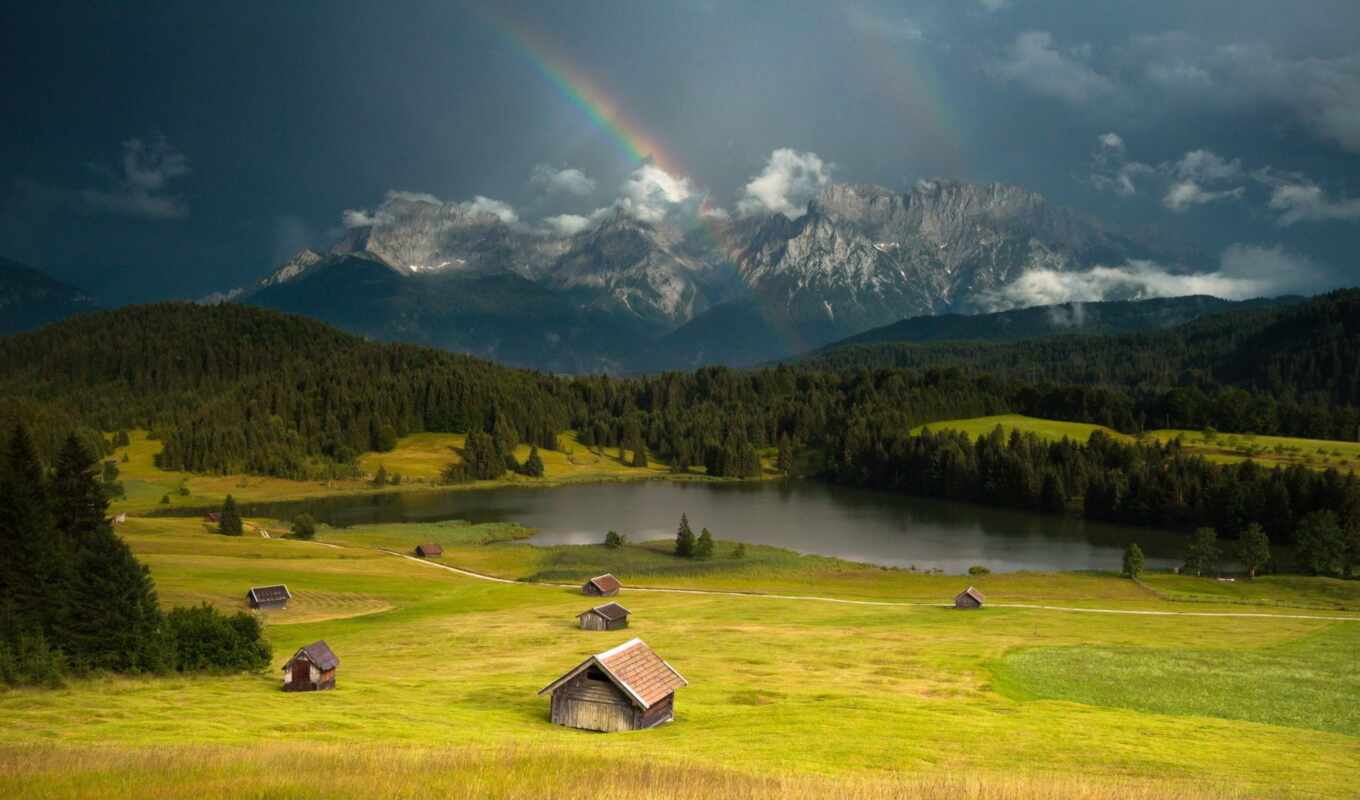 природа, широкоформатные, радуга, water, германии, positive, devushki, горы