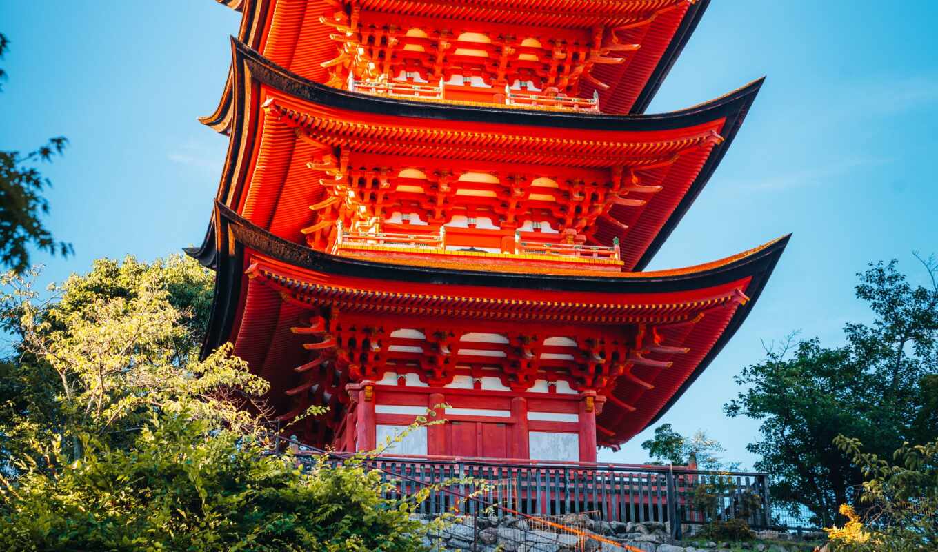 пагода, miyajima, фоновая нагрузка