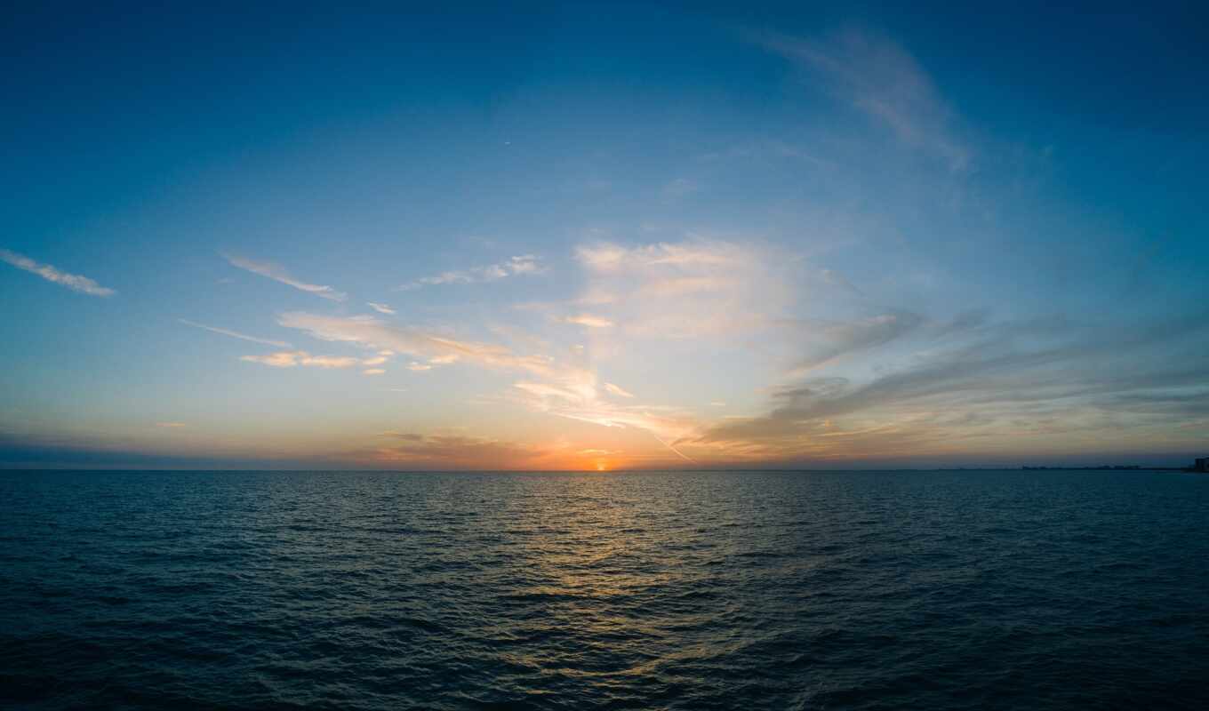 sky, photo, sunset, water, sea, body, cloud, in, horizon, even