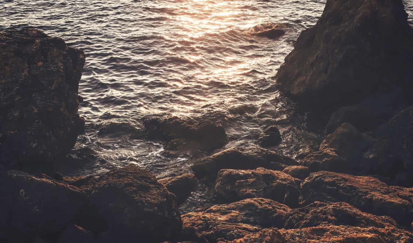 фото, water, rock, море, ocean, волна