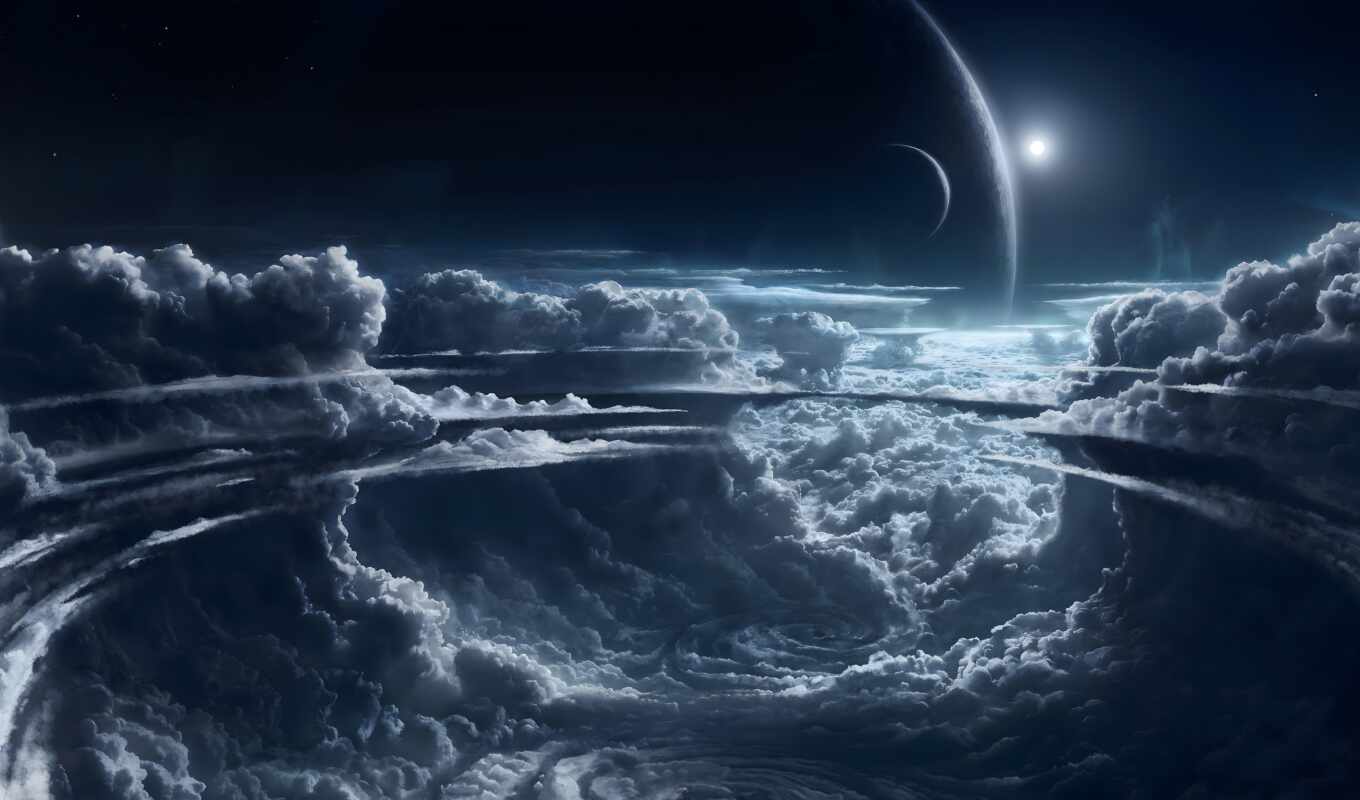 space, planet, cloud