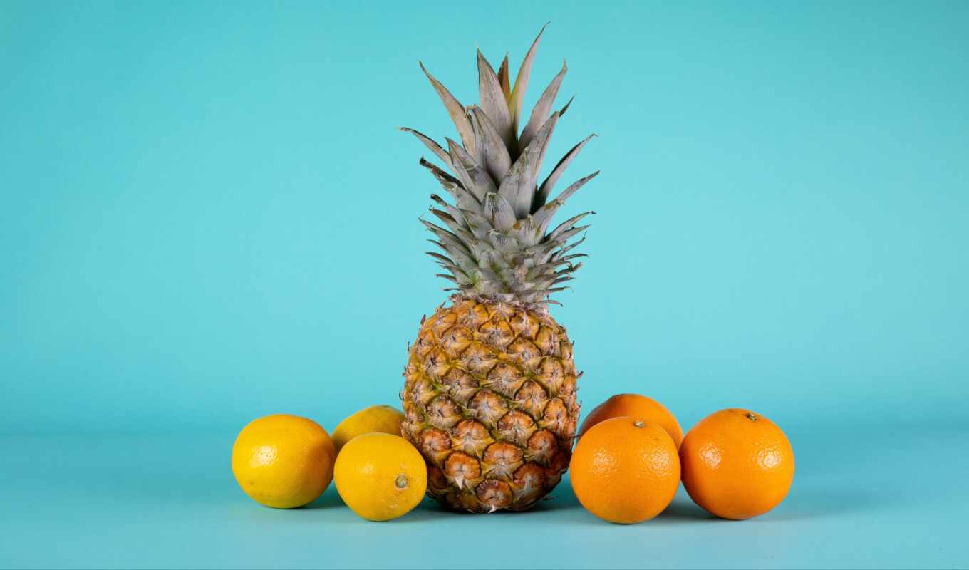 плод, lemon, оранжевый, pineapple