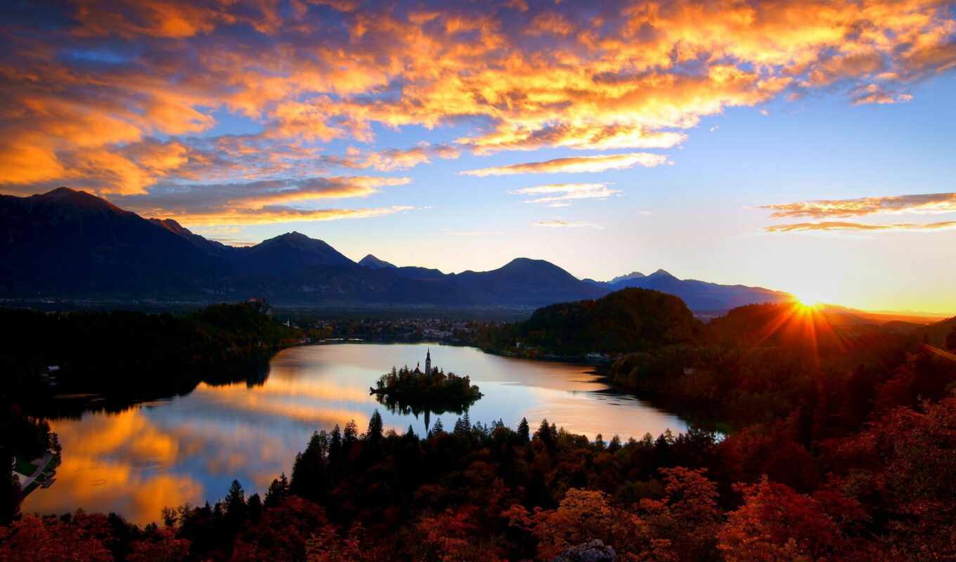 lake, mountain, island, church, Croatia, minsk, brest, fore, mljet