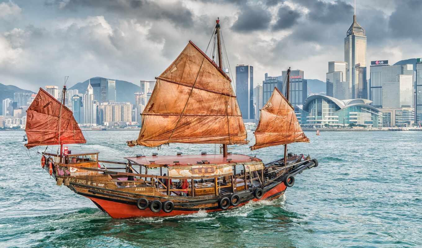 ship, kong, hong, victoria, a boat, harbor, district, chinese woman, wan, kowloon