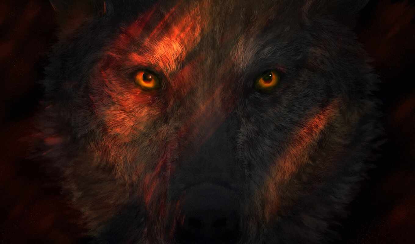art, глаз, волк, makryi