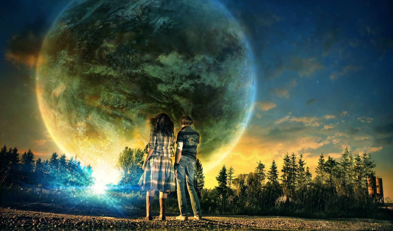 girl, guy, forest, planets, interesting, www, planet, open, unusual, land, places