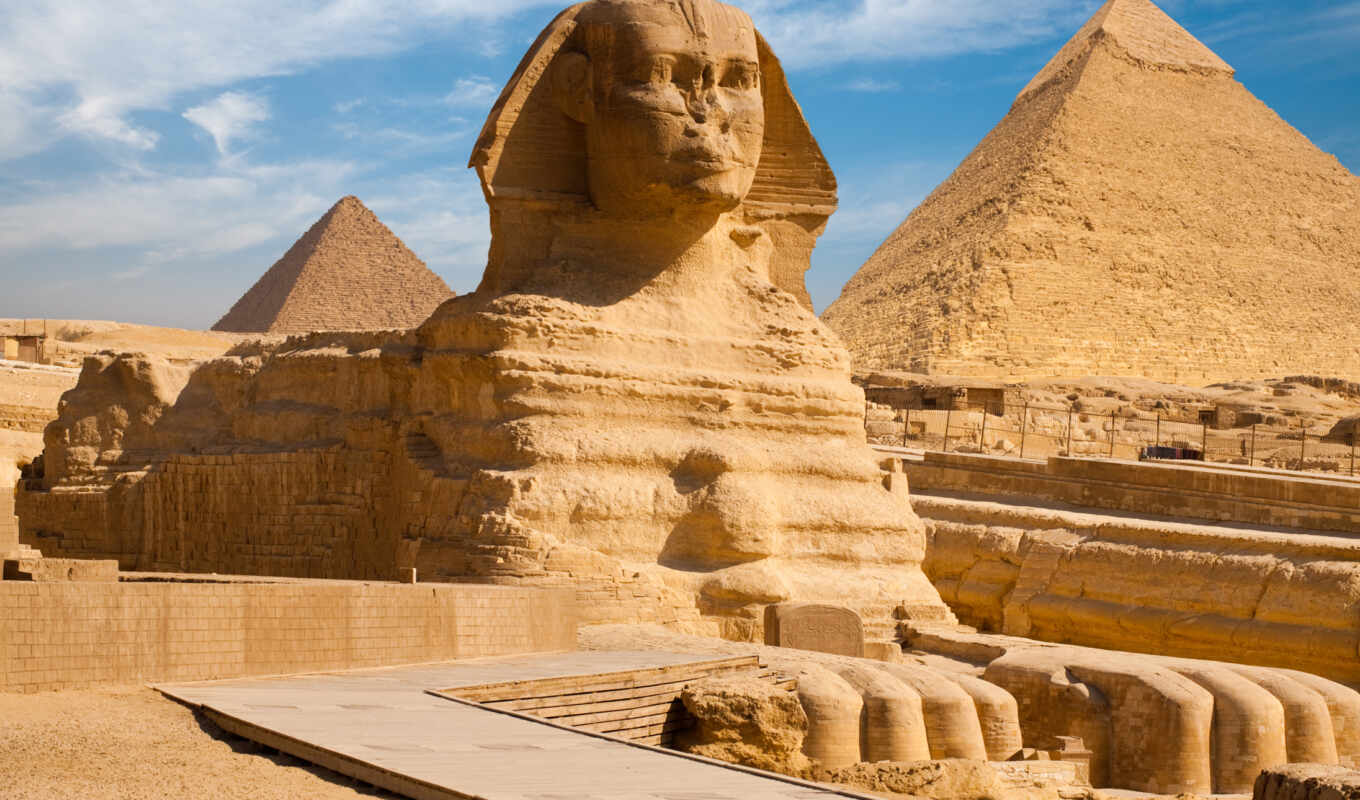 great, pyramid, Egypt, giza, vintage, sphinx, egyptian, egyptian