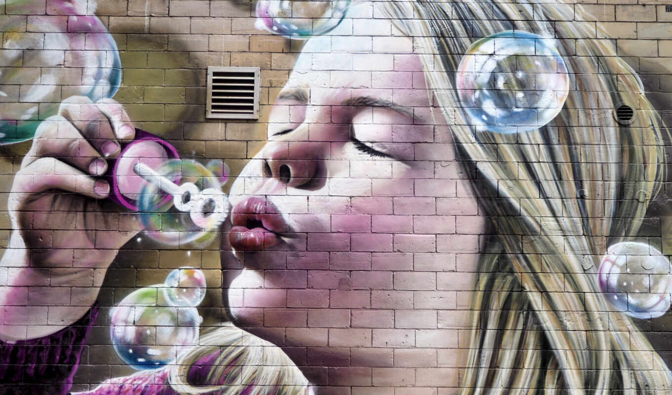 art, девушка, graffiti, картинка, bubble, улица, june, интересно, ан, mural, glasgow