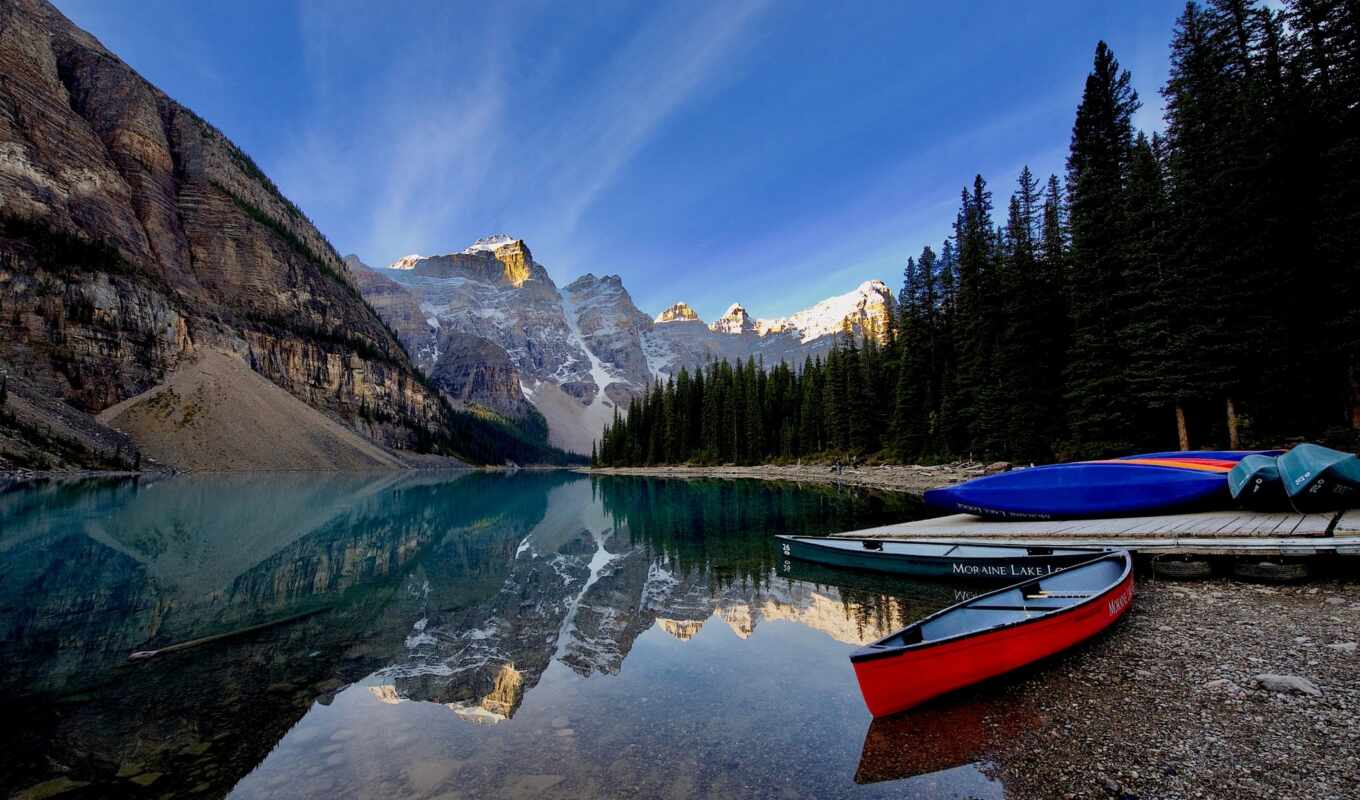 lake, Canada, moraine, banff