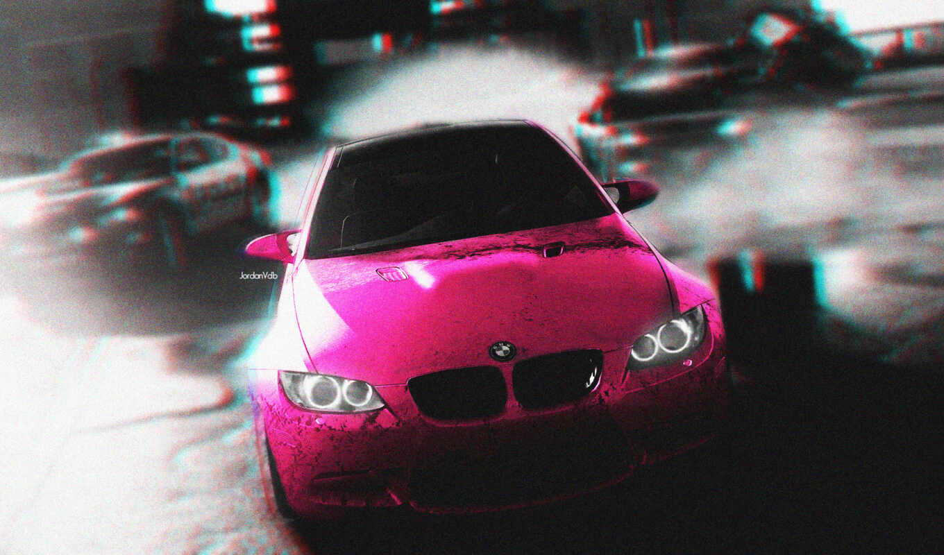car, slip, розовый, artwork, скорость, need