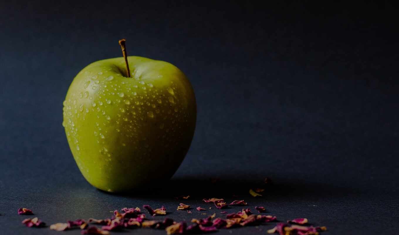 meal, apple, background, green, ripe