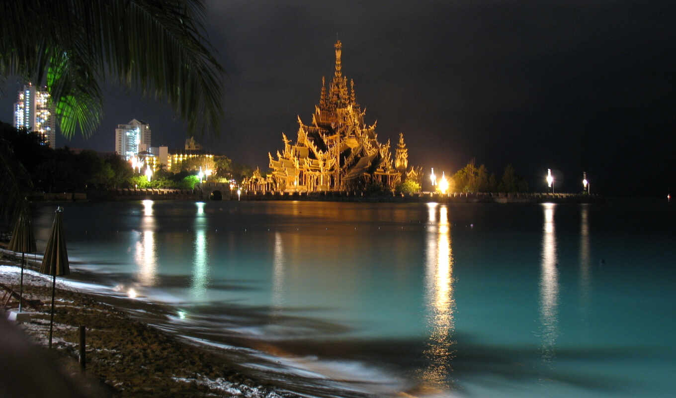 night, temple, island, thailand, koh samui, thailand, clearly, thai, at night, pattaya