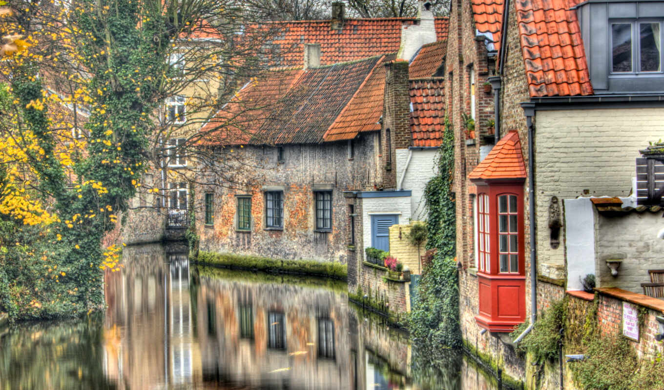 desktop, город, water, houses, canal, pinterest, бельгия, брюгге