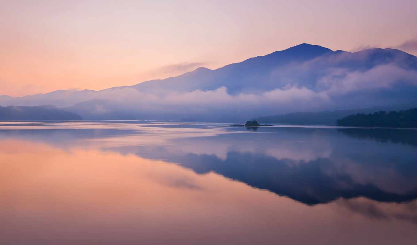 lake, nature, sky, resolution, sunset, moon, mountain, taiwan, reflection, available, foggy