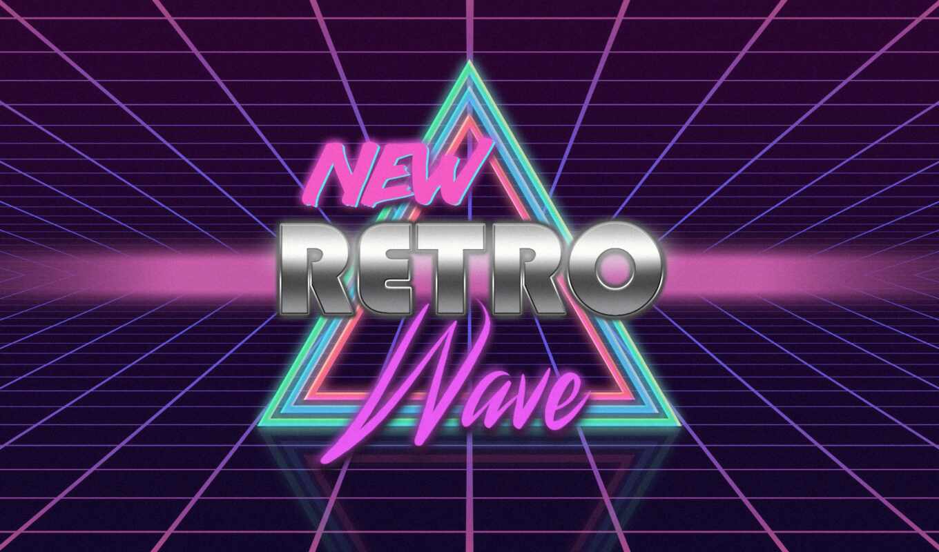 retro, digital, vintage, wave, neon