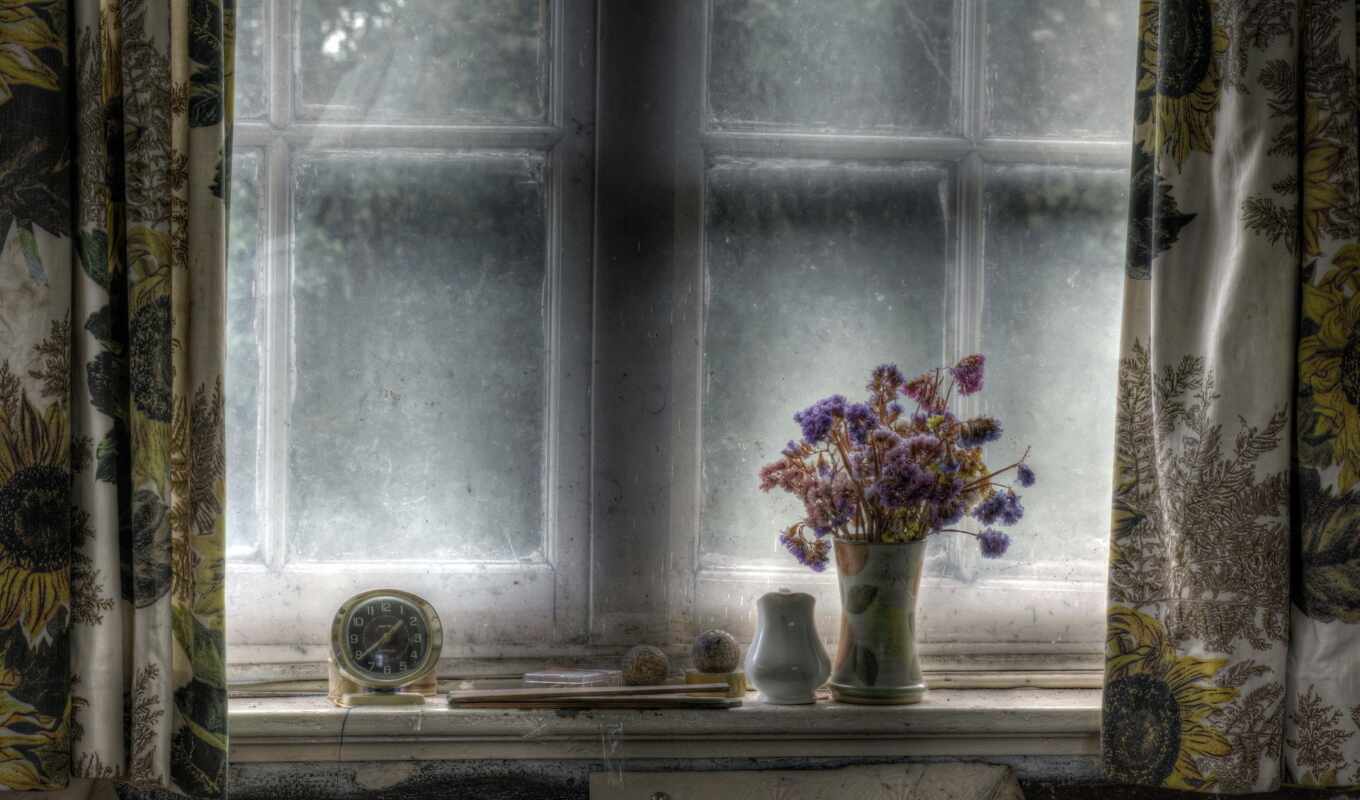 взгляд, house, окно, старый, curtain, подоконник, виниловый иллюм