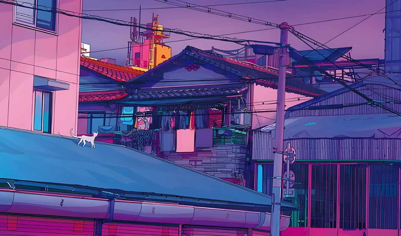 art, background, digital, purple, anime, japanese, tokyo, Japan, chill, aesthetic