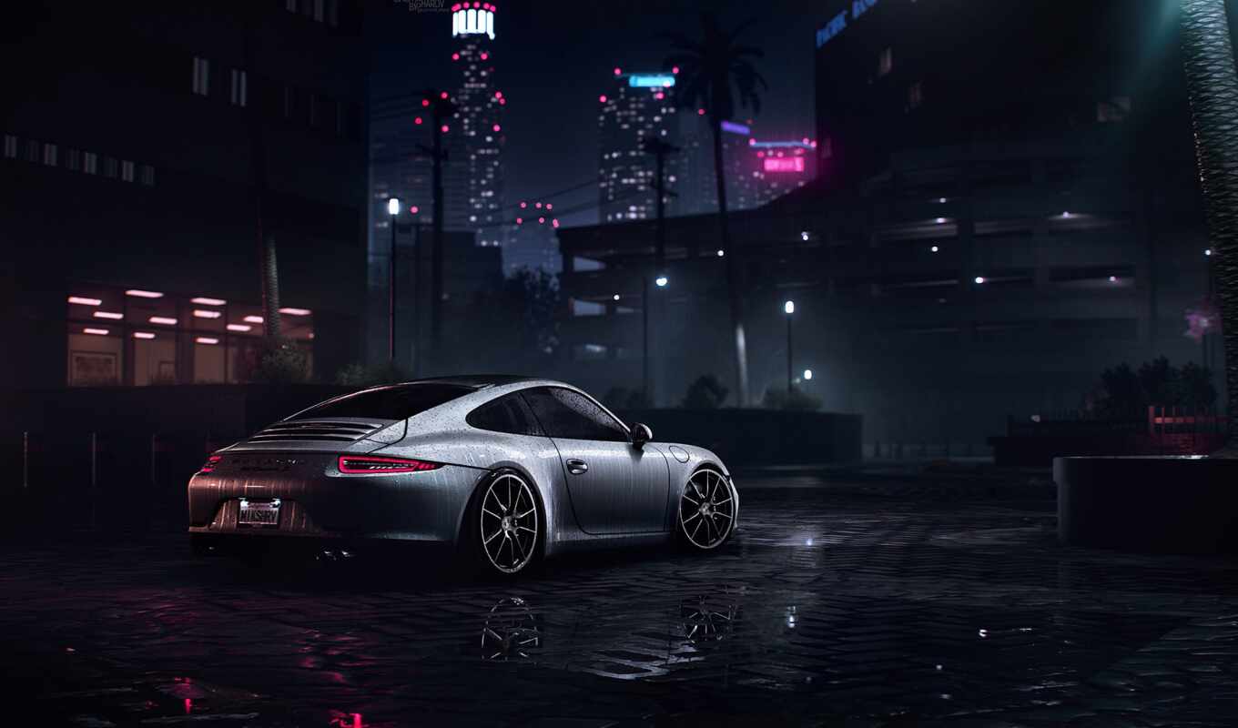 rendering, Porsche, speed, need, avto, race, car, smartphone, increase, podrobnyi