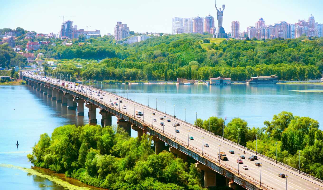 город, ночь, мост, ukraine, день, река, киев, drawing, днепр, stokovyi