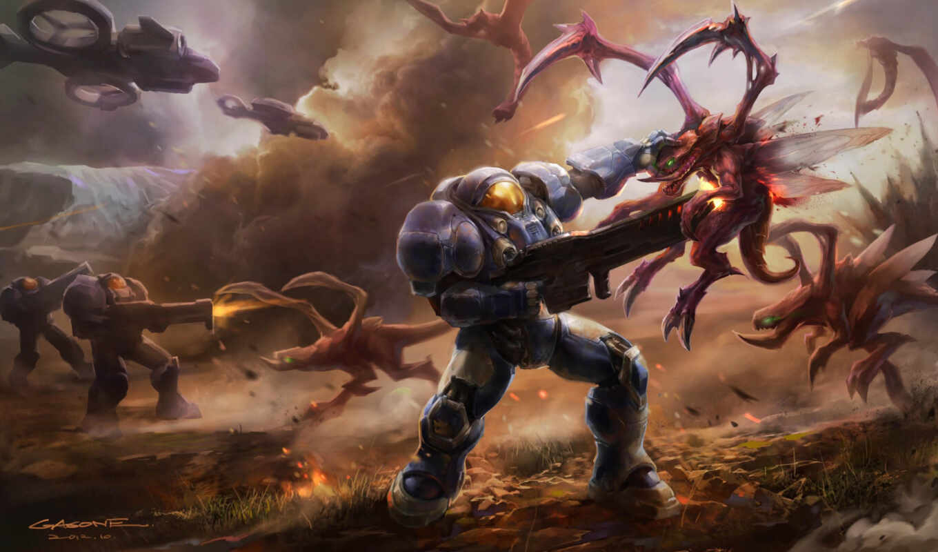 art, starcraft, concept, fonds, terran, zerg, билды, lotv