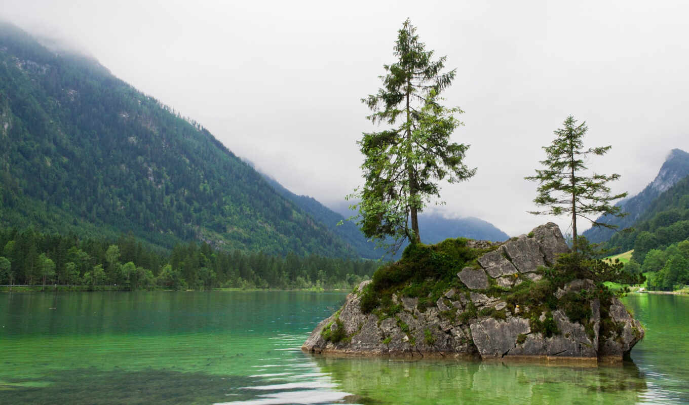 озеро, бавария, berchtesgaden, excelent, гора, природа, 