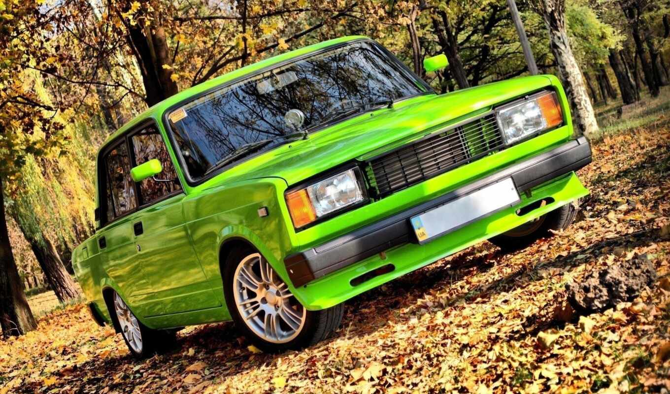 picture, green, auto, tuning, autumn, cars, vaz, classic, choose, with the button, choose, right, mice, to return, lada, ziggy, tuning, vases, tweet, to establish, background, do it, other, then