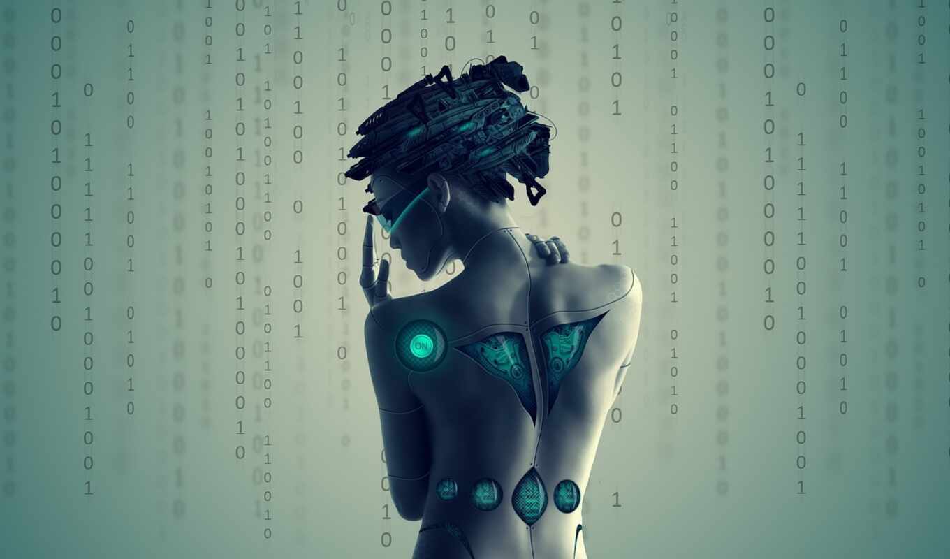 art, robot, девушка, женщина, digital, fantasy, artwork, cyberpunk, futuristic, киборг, бинарный