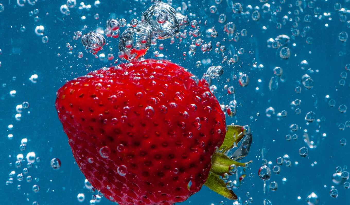 bubble, water, ответить, плод, клубника