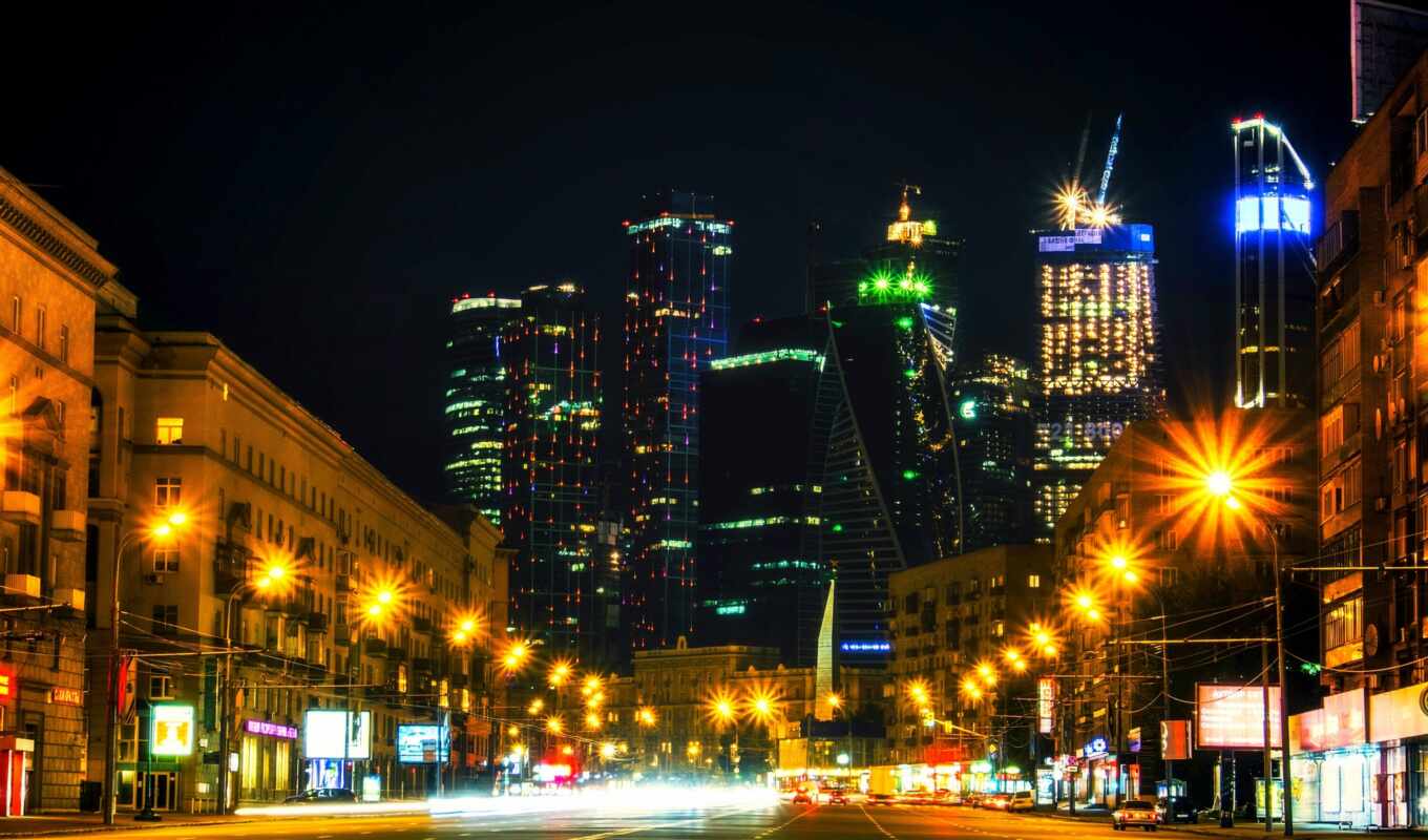 city, night, architecture, moscow, Russia