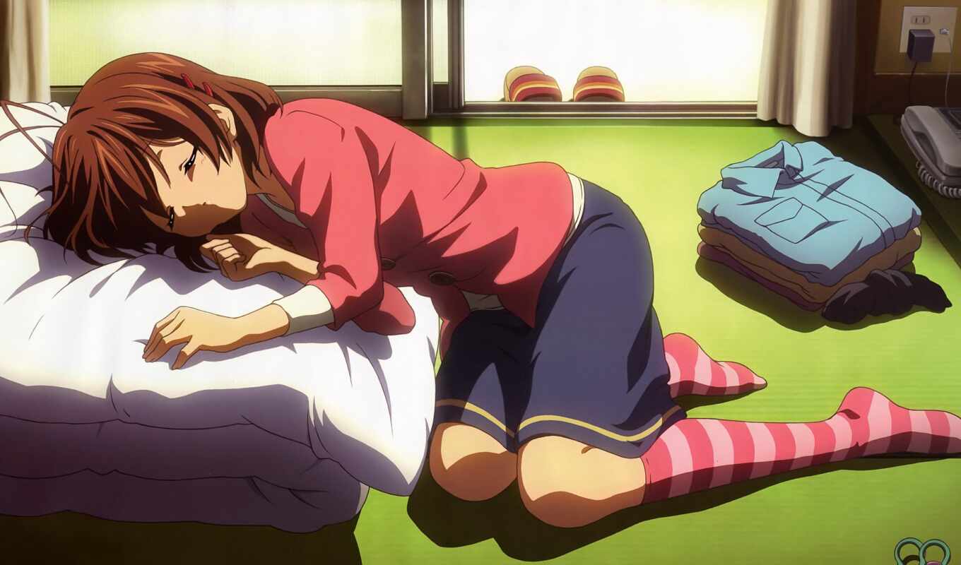 anime, спать, nagisa, clannad