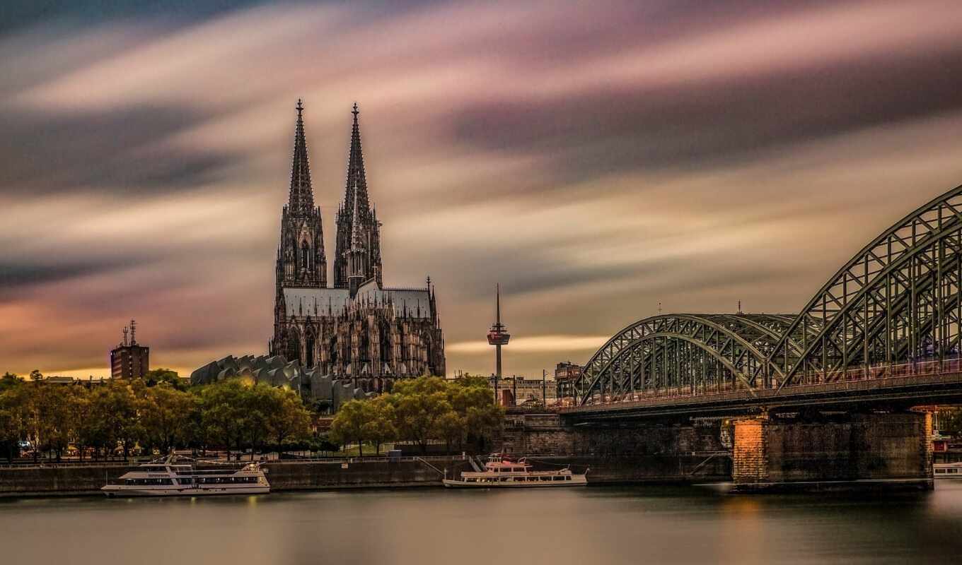 city, Germany, coast, river, cathedral, cologne, reina, position, the Germans