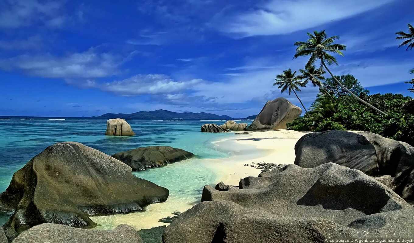 пляж, world, остров, ocean, побережье, seychelles