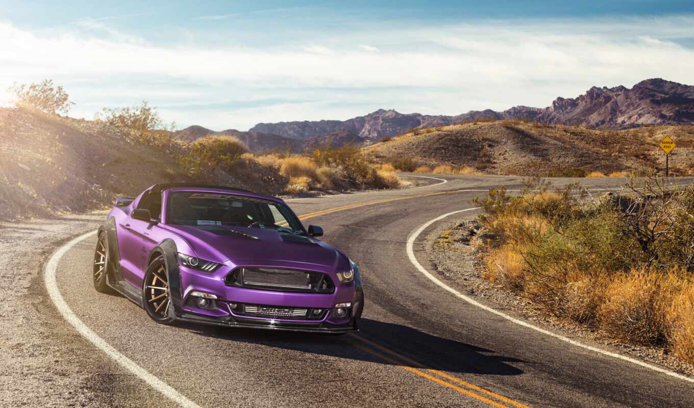 purple, ford, mustang, колесо, ferrada