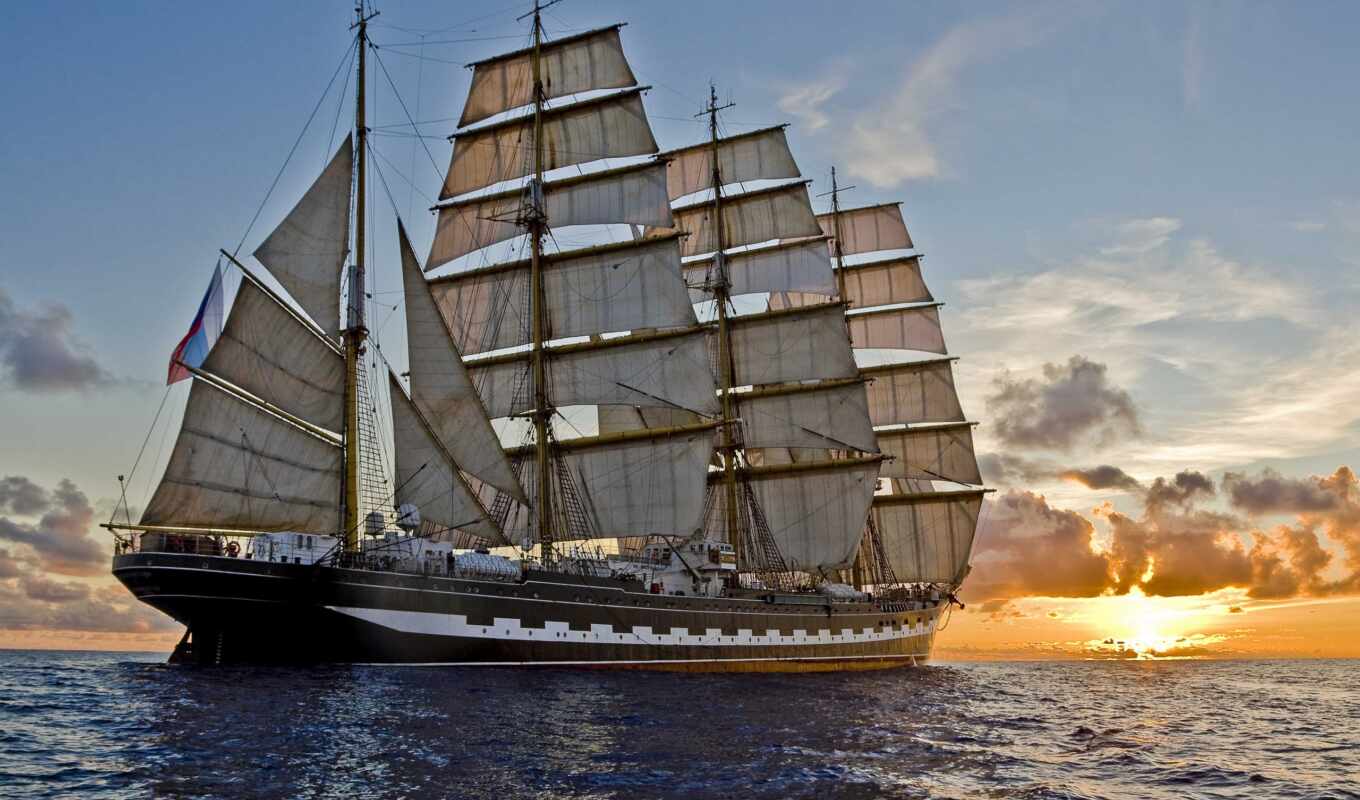 ship, krusenstern, sailboat