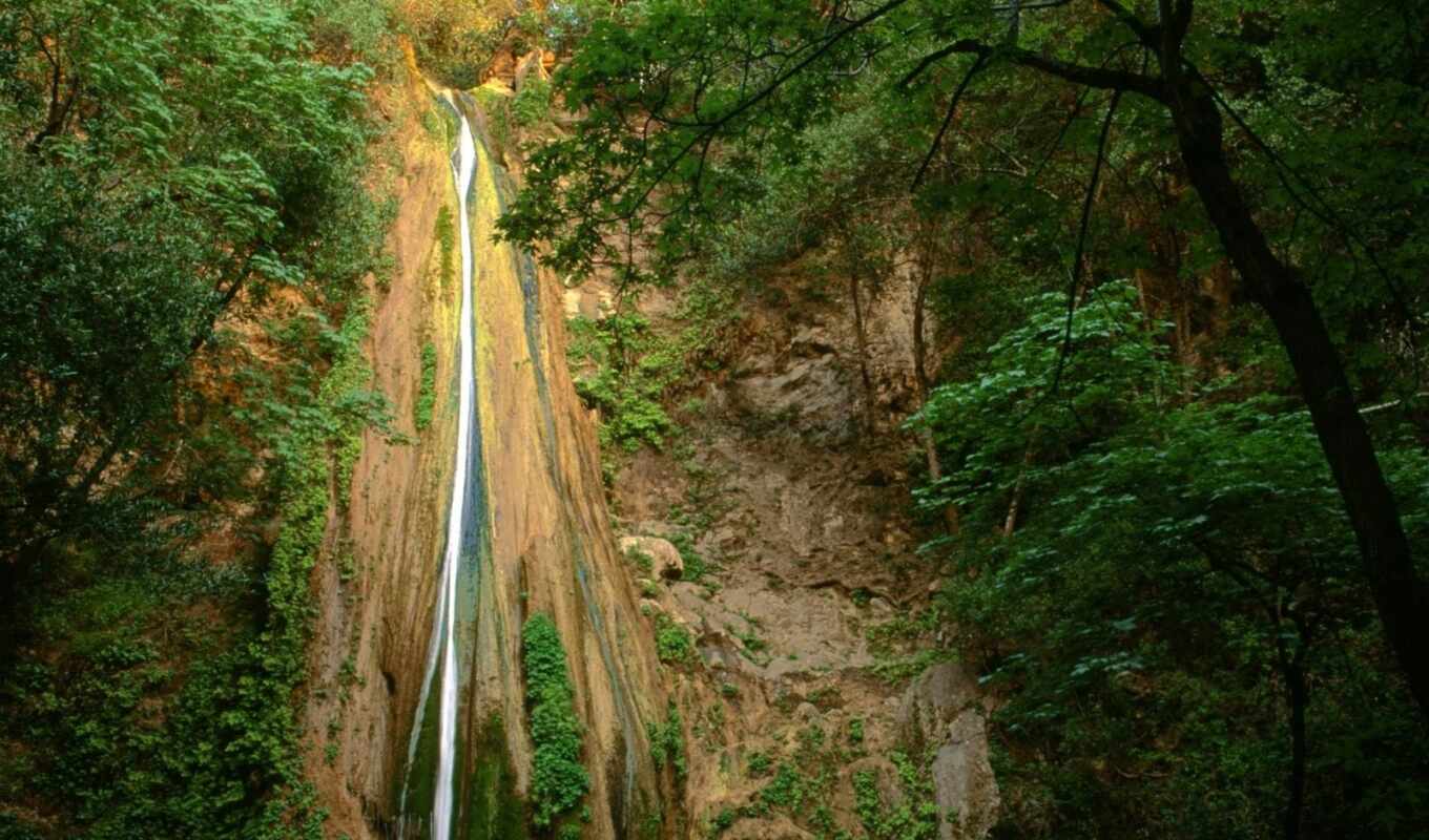 gate, beautiful, waterfall, trail, miro
