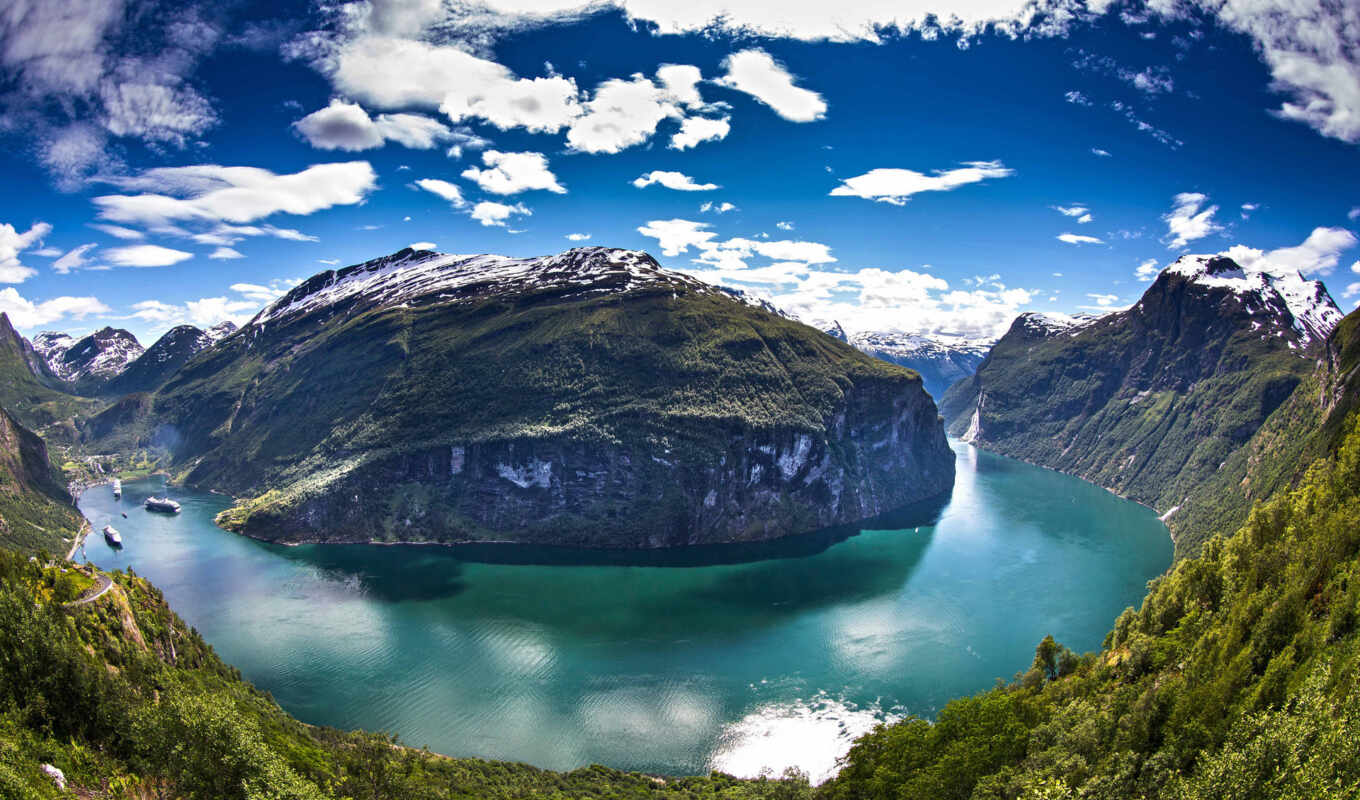 desktop, mac, река, норвегия, панорама, fjord, geiranger