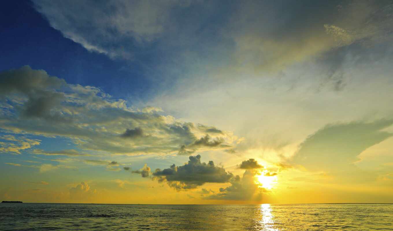 sunset, water, Bridge, sea, back, cloud, horizon