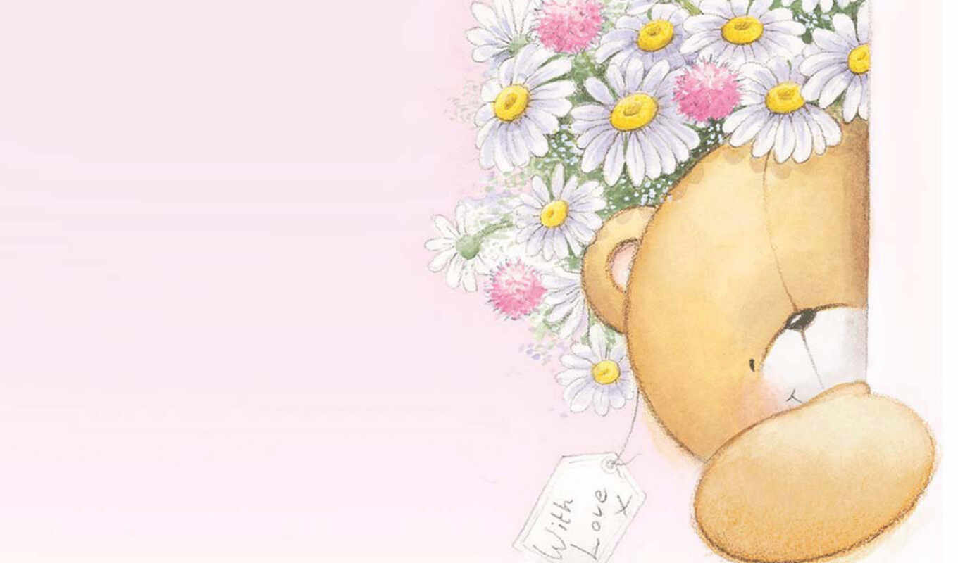cute, bear, friend, forever, teddy, idea, postcard, tatty