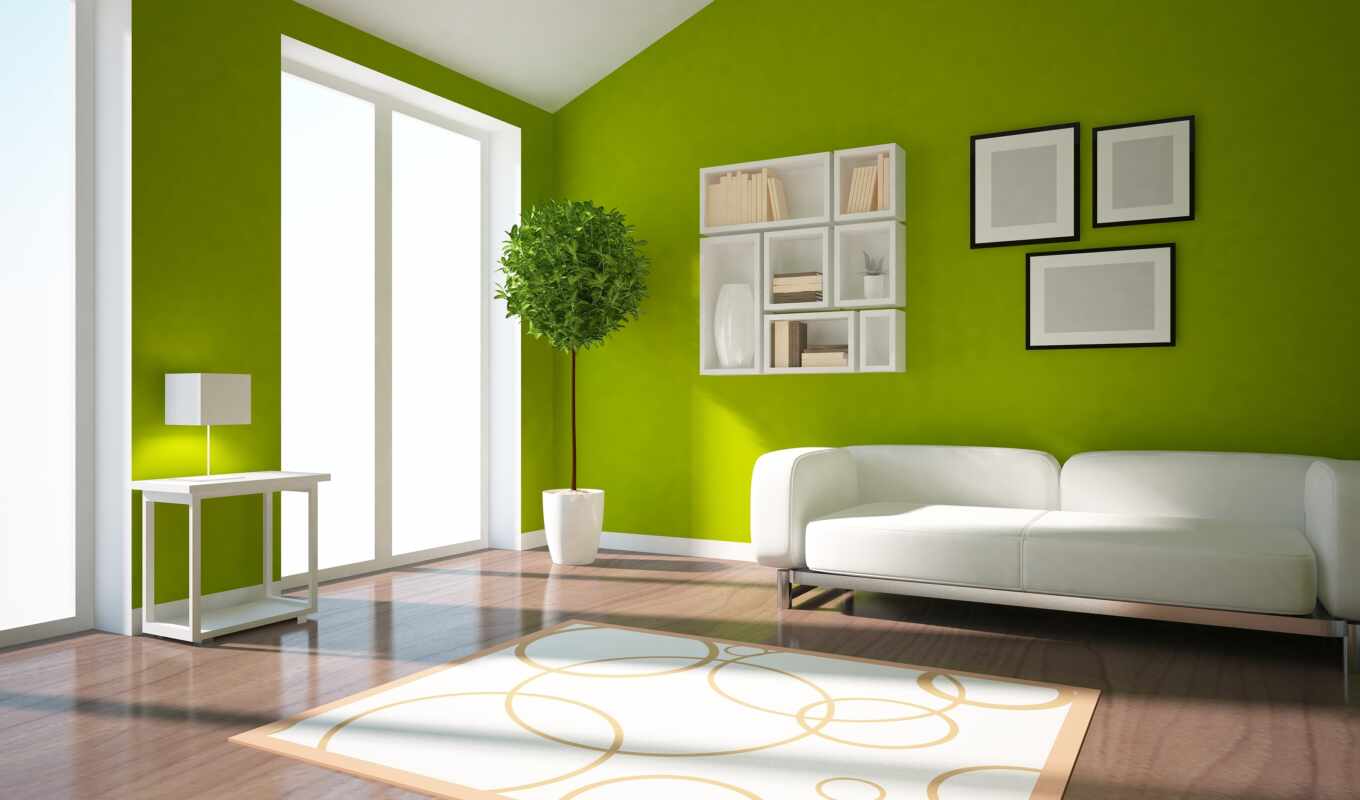 wall, green, interior, female, almide