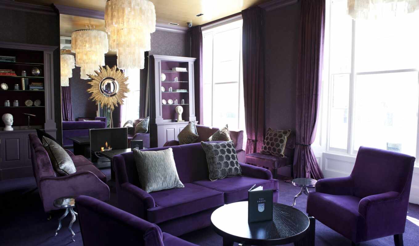 стена, purple, интерьер, one, яркий, color, decoration, тоне, stylish, сочетание, акцент
