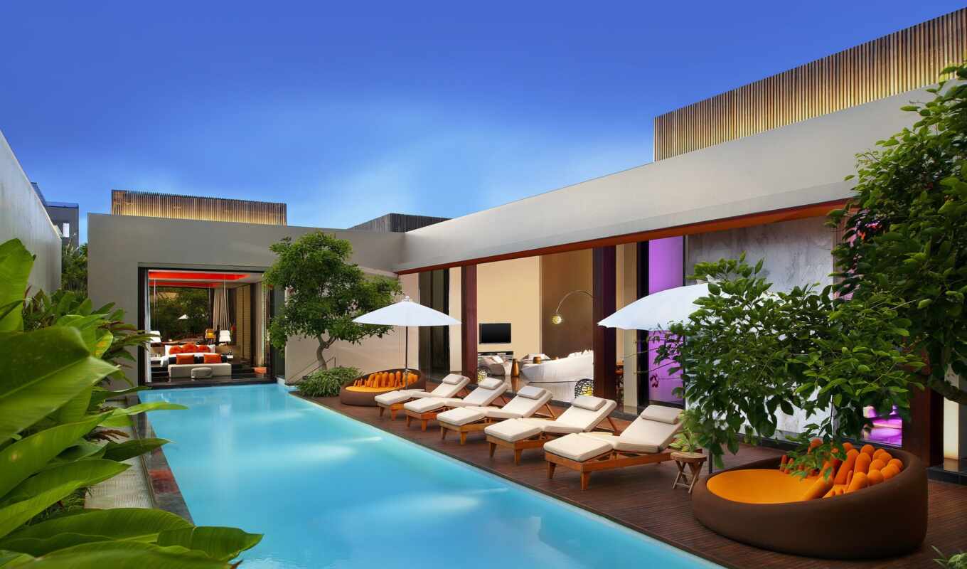 hotel, villa, swimming pool, bedroom, beautiful, bali, marvelous, retreat, lounge chair, seminyak