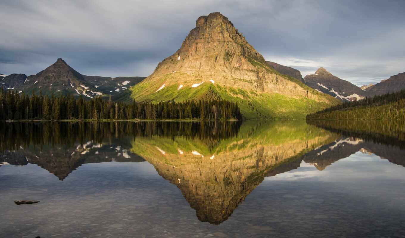 lake, nature, tree, mountain, rock, add, reflection, a boat, complain