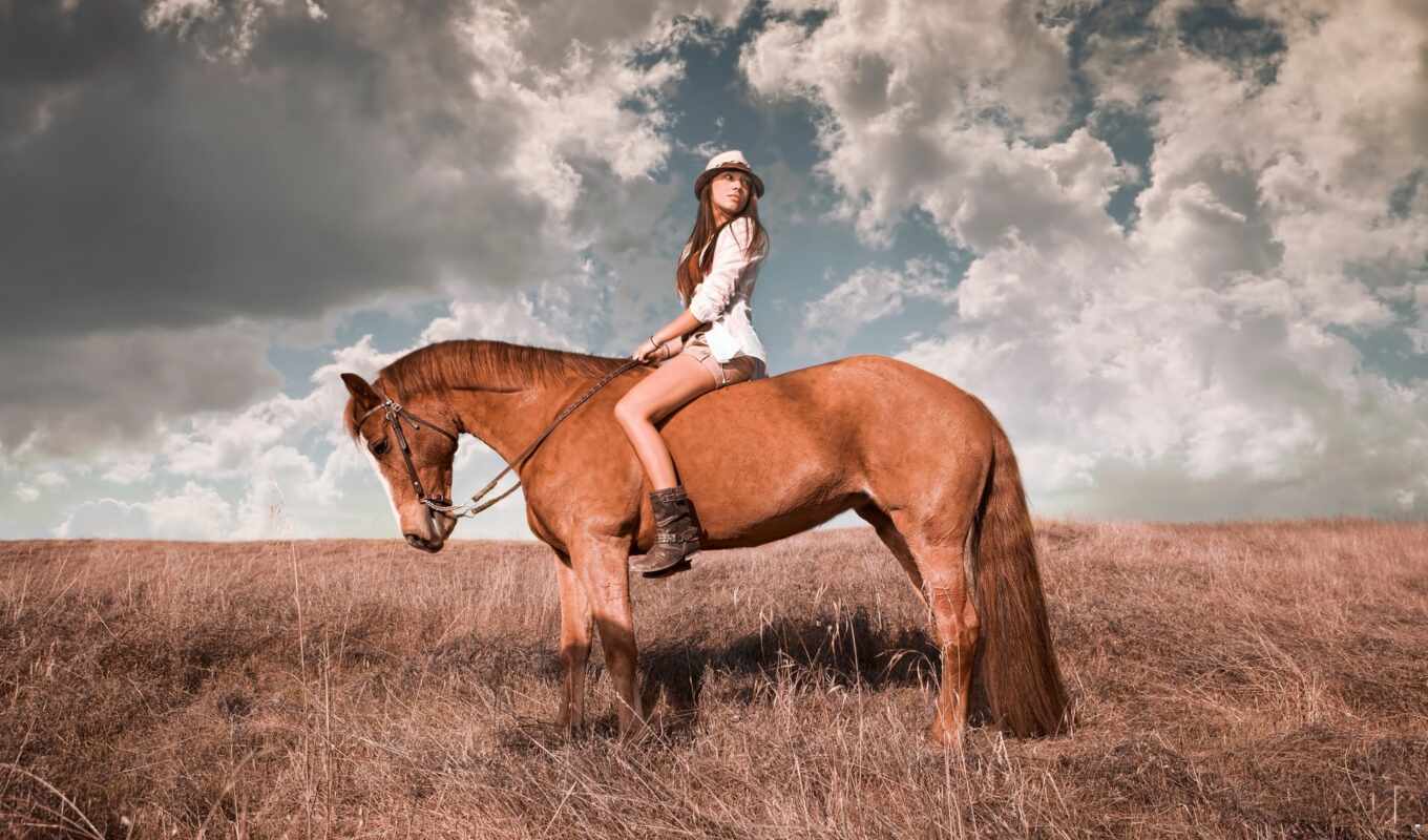 girl, horse, gift, upper, krasivostus