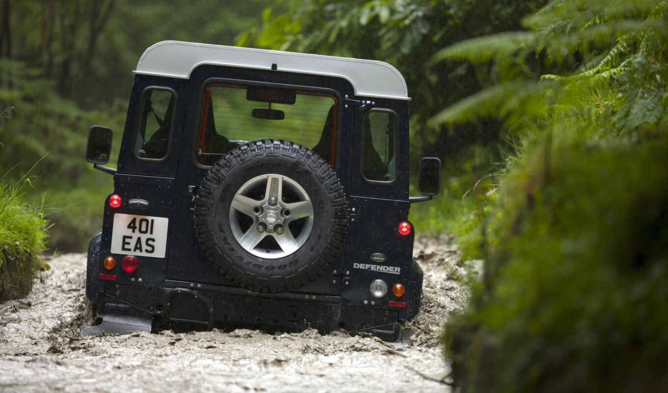 land, rover, defender, rear, widescreen, picture, 