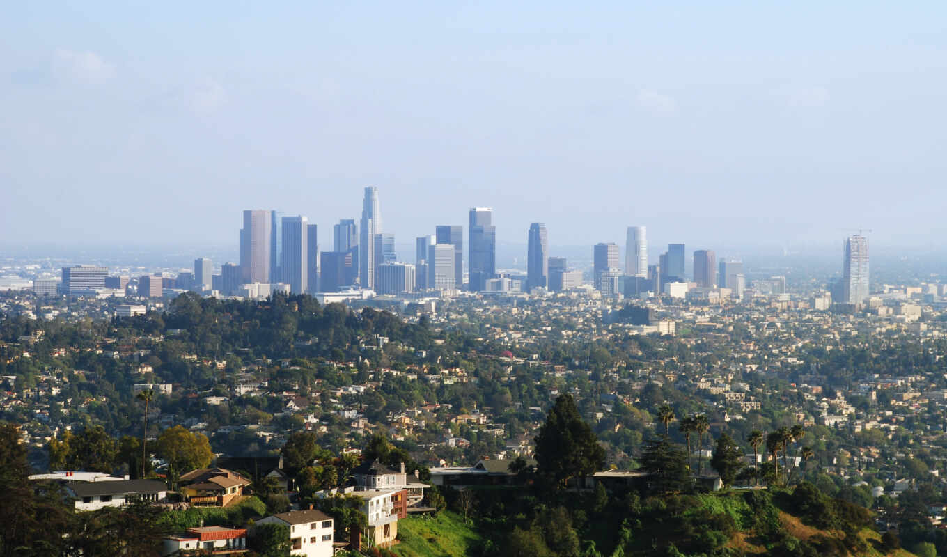 sky, at home, city, skyscrapers, the, panorama, angeles, angeles