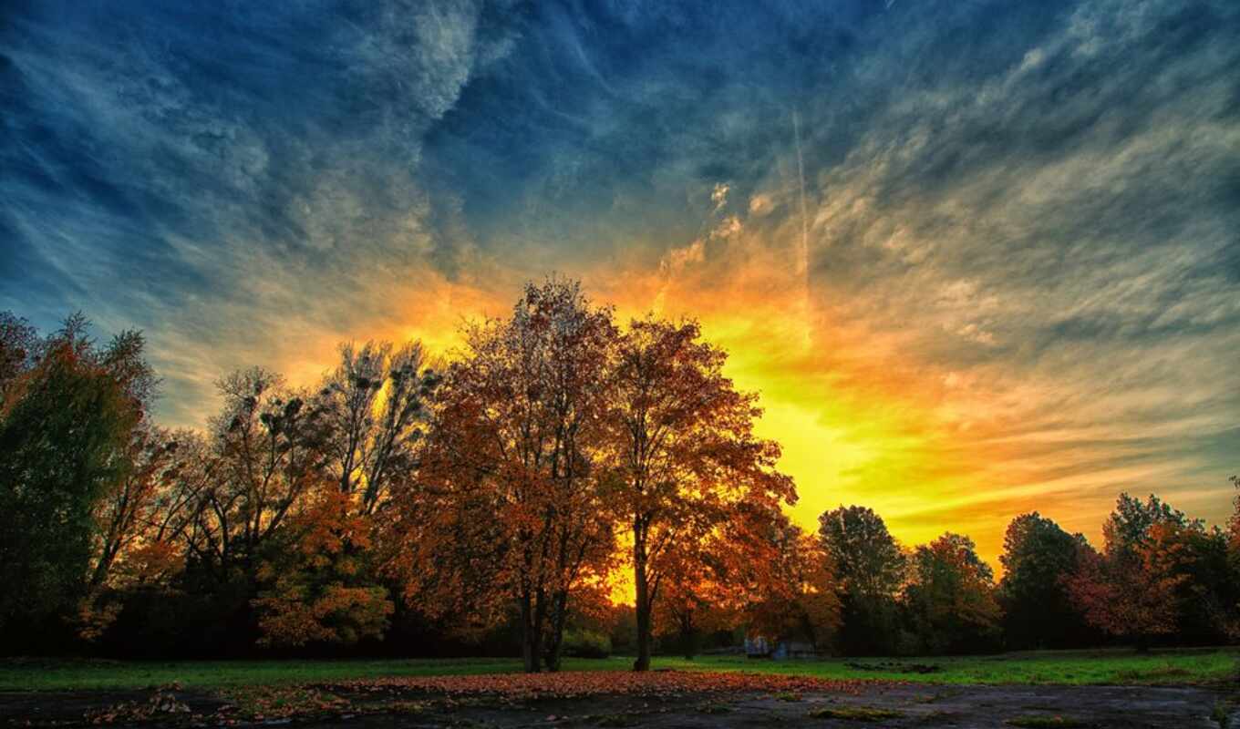 good, collection, page, sunset, evening, have a nice, autumn, park, evening, solarhome