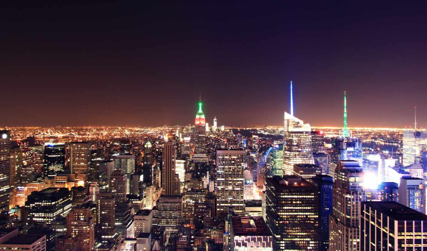 new, город, ночь, нью, york, йорк