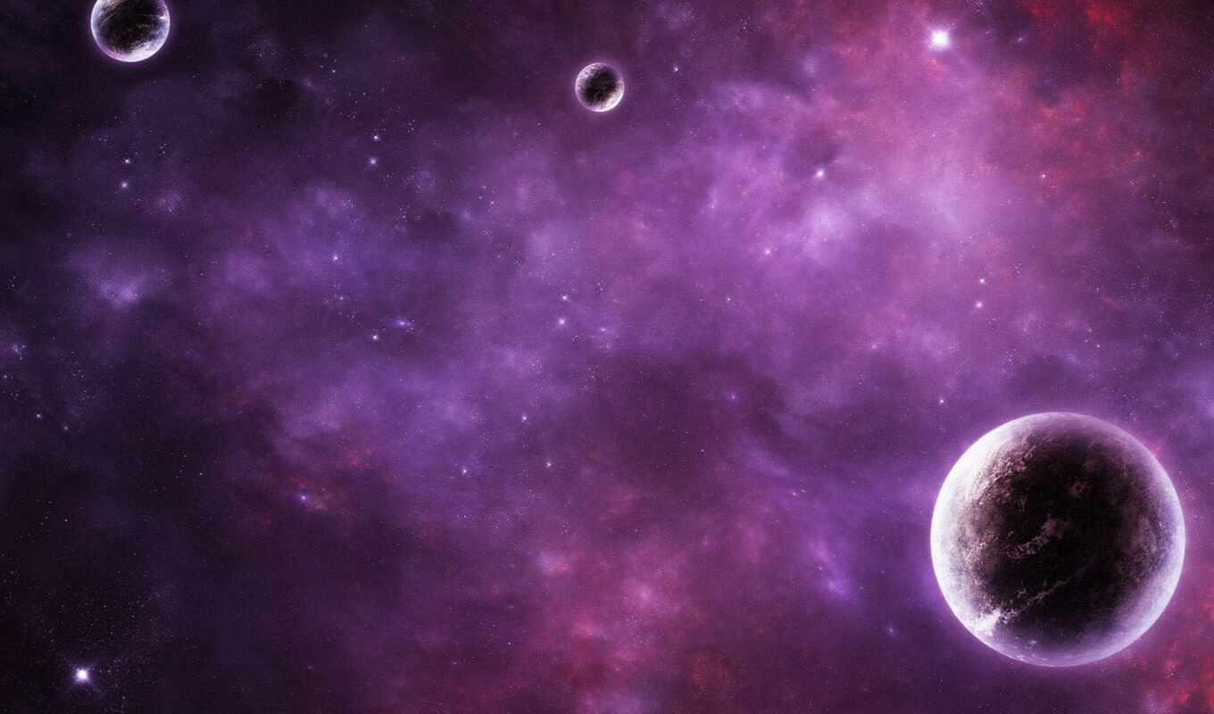 небо, purple, космос, planet