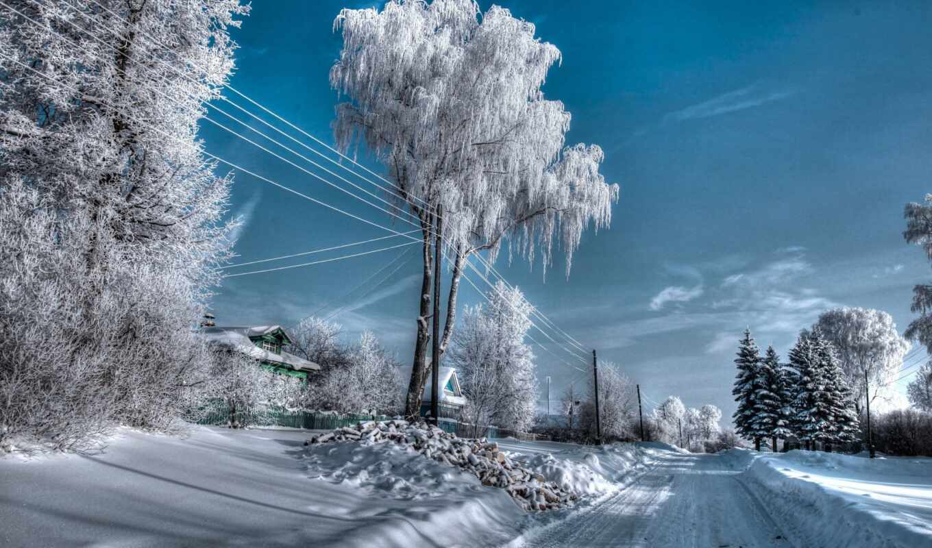 природа, пейзажи -, картинка, russian, снег, winter, дорога, россии, trees